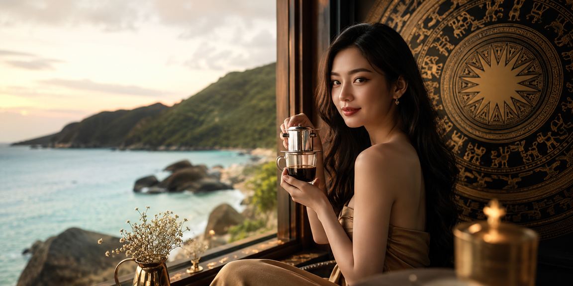 Người chơi thưởng thức game bài tại Côn Đảo kết hợp cà phê buổi sáng